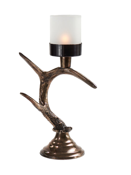 Pewter Stag Torchiere Lamp