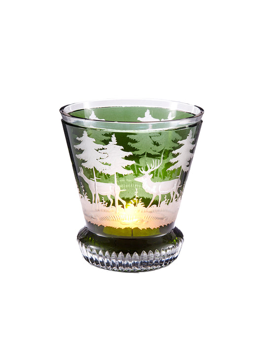 Small Engraved Crystal Stag Votive