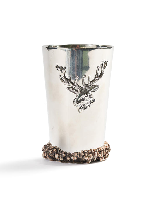 Stag Roe Deer Pewter Glass