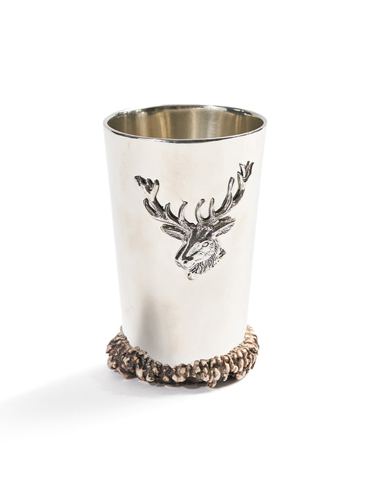 Stag Roe Deer Pewter Glass