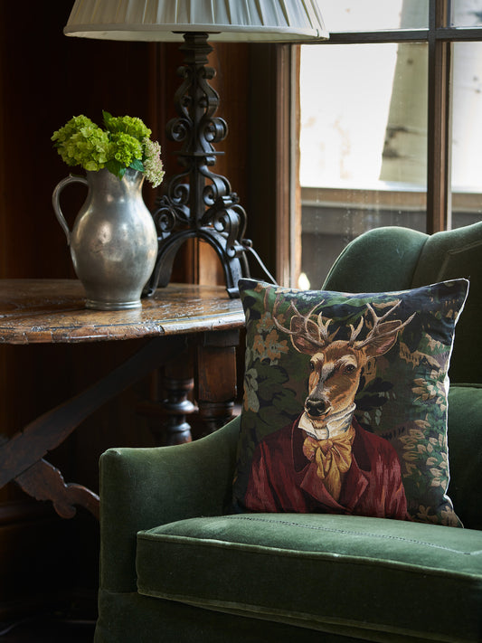Red Jacket Stag Pillow