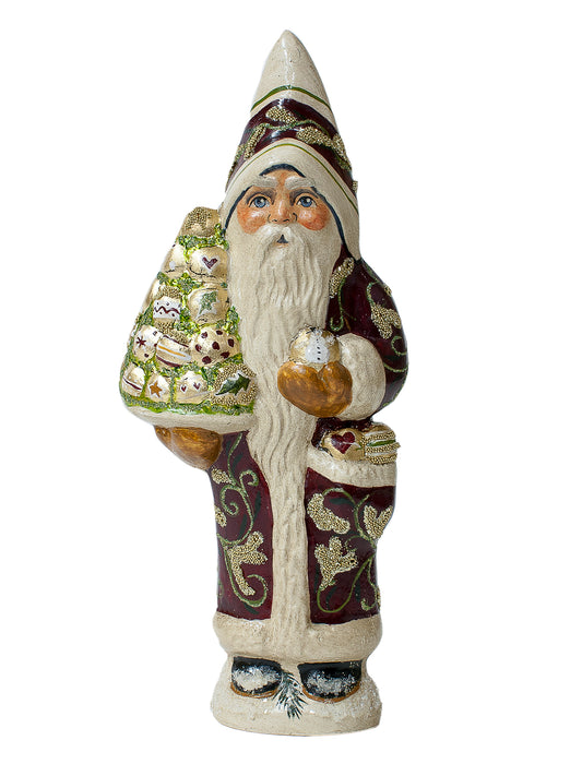 8" Gold Ornament Santa