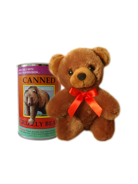 Grizzly Bear Canned Critter Stuffed Animal