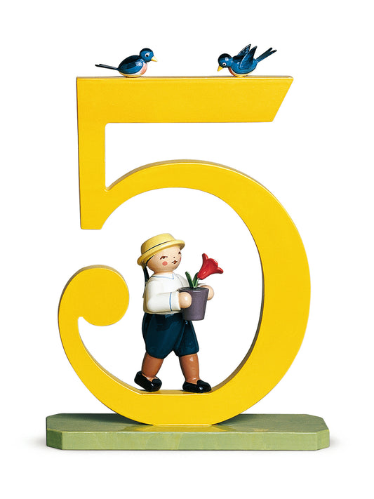 Number 5 Boy With Flower