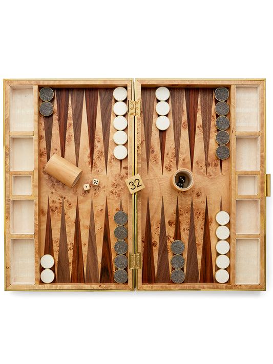 Chocolate Shagreen Backgammon Set