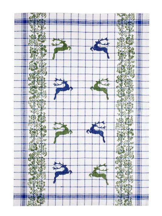 Stag Check Tea Towel