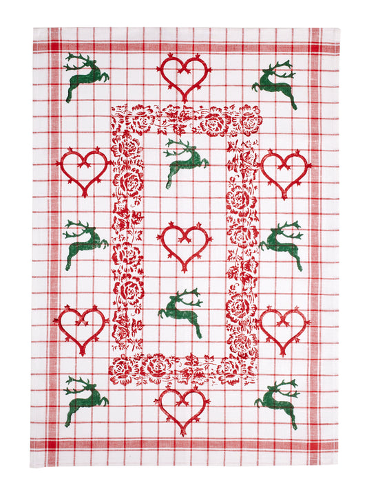 Stag Check Tea Towel