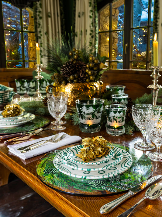 Green Swirl Dinner Plate